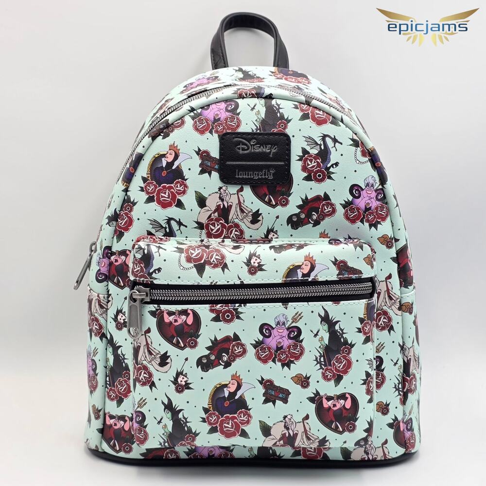 Loungefly Disney Villains Tattoo Mini Backpack New